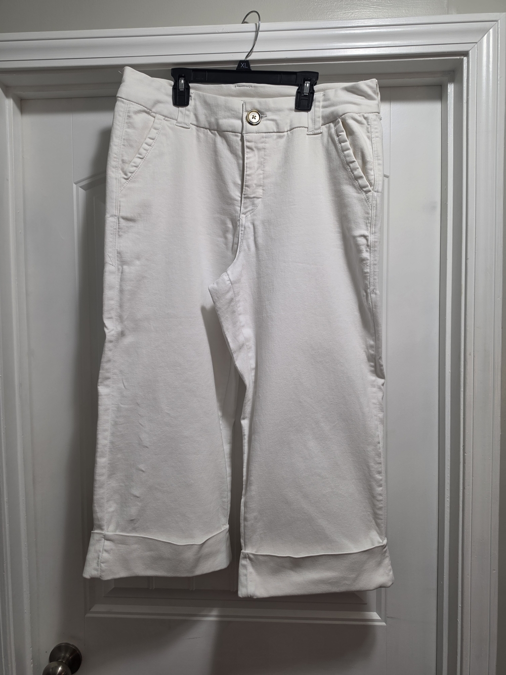 Maurices White Cropped Wide-Leg Pants